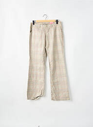 Pantalon drept închidere cu fermoar sub clapetă cu nasturi bej MOGUL femme