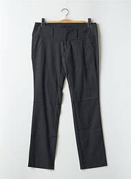 Pantalon drept închidere cu fermoar sub clapetă cu cârlig talie joasă gri FREEMAN T.PORTER femme