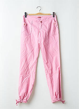 Pantalon drept țesătură poplin talie joasă roz BE YOU K femeie