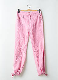 Pantalon drept țesătură poplin talie joasă roz BE YOU K femeie