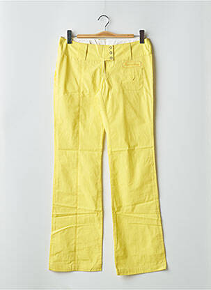 Pantalon drept țesătură poplin talie joasă galben BE YOU K femeie