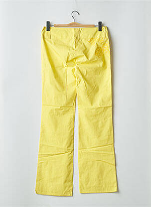 Pantalon drept țesătură poplin talie joasă galben BE YOU K femeie