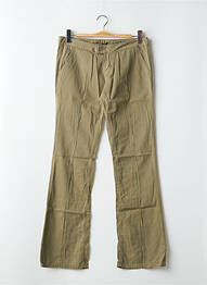 Pantalon drept țesătură poplin talie joasă verde CIMARRON femeie