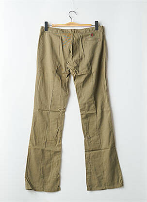 Pantalon drept țesătură poplin talie joasă verde CIMARRON femeie