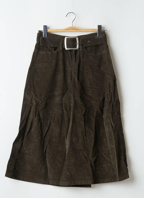 Pantalon trei sferturi elasticitate talie înaltă verde SCHOOL RAG femme