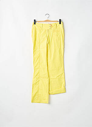 Pantalon drept țesătură poplin talie joasă galben BE YOU K femeie