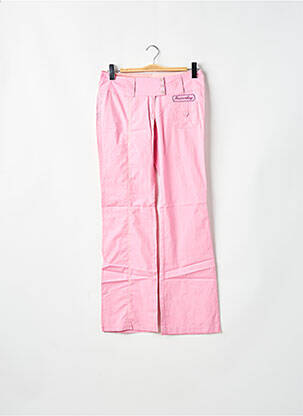 Pantalon drept țesătură poplin talie joasă roz BE YOU K femeie