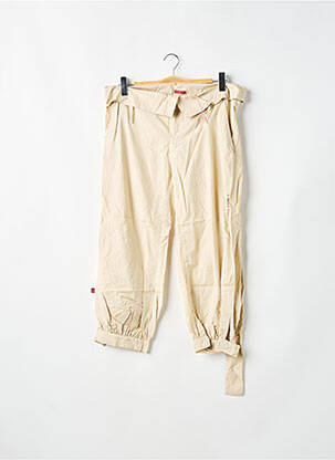 Pantalon 7/8 țesătură poplin talie joasă bej BE YOU K femeie