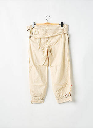 Pantalon 7/8 țesătură poplin talie joasă bej BE YOU K femeie