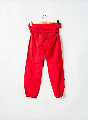 Pantalon 7/8 țesătură poplin talie joasă roșu BE YOU K femeie