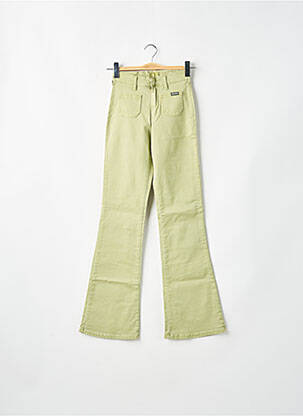 Pantalon evazat elasticitate talie înaltă verde CIMARRON femeie