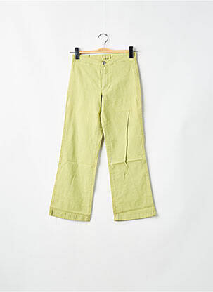 Pantalon drept țesătură poplin talie înaltă verde CIMARRON femeie