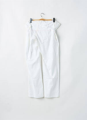 Pantalon drept țesătură poplin mărime normală alb LADY SOUL femeie