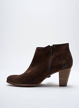 Botine/ghete nubuc toc de 7 la 9 cm maro FELMINI femeie