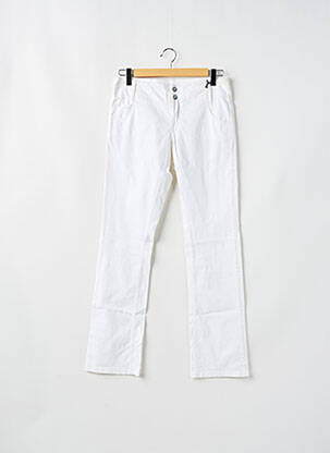 Pantalon drept elasticitate talie joasă alb AEM'KEI femeie