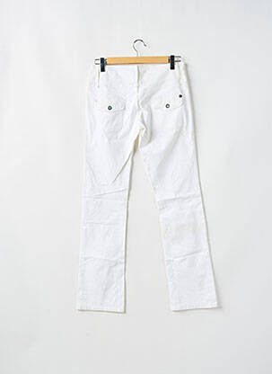 Pantalon drept elasticitate talie joasă alb AEM'KEI femeie