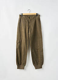Pantalon cargo talie elastică mărime normală verde MAGGIE femeie