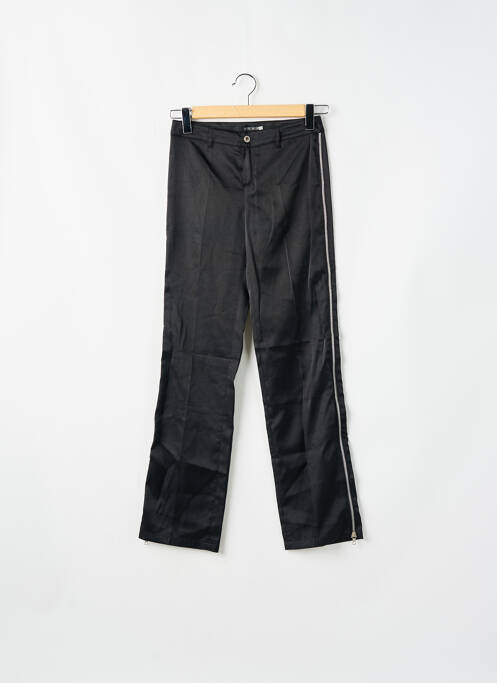 Pantalon drept închidere cu fermoar sub clapetă cu nasturi negru TEDDY SMITH femme