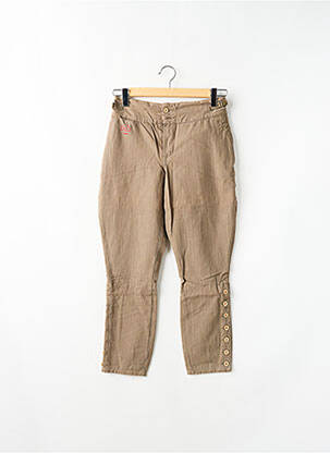 Pantalon 7/8 țesătură poplin mărime normală maro SCHOOL RAG femeie