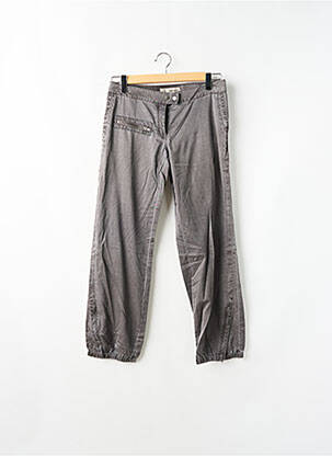 Pantalon 7/8 țesătură poplin talie joasă gri SESSUN femeie
