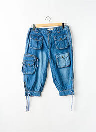 Pantalon trei sferturi elasticitate albastru TEDDY SMITH femeie