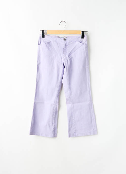 Pantalon trei sferturi croială dreaptă talie înaltă violet TEDDY SMITH femme