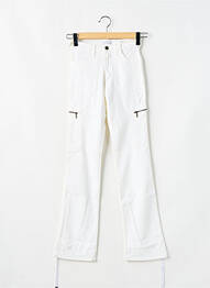 Pantalon cargo țesătură poplin talie înaltă alb CIMARRON femme