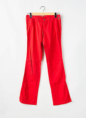 Pantalon drept țesătură poplin talie joasă roșu CIMARRON femeie
