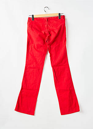 Pantalon drept țesătură poplin talie joasă roșu CIMARRON femeie