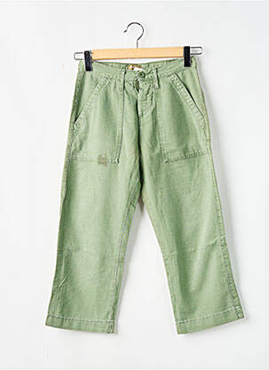 Pantalon trei sferturi croială dreaptă talie joasă verde CIMARRON femeie