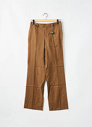 Pantalon drept talie cu cleme talie înaltă maro LEON & HARPER femeie