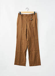 Pantalon drept talie cu cleme talie înaltă maro LEON & HARPER femme