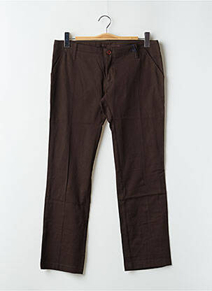 Pantalon drept elasticitate talie joasă maro SPIRIT OF GANG femeie