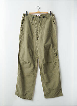 Pantalon larg țesătură poplin talie înaltă verde TEDDY SMITH femeie