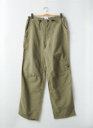 Pantalon larg țesătură poplin talie înaltă verde TEDDY SMITH femeie