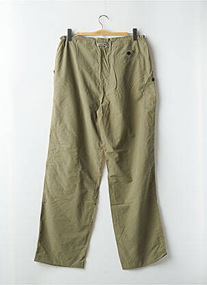 Pantalon larg țesătură poplin talie înaltă verde TEDDY SMITH femeie