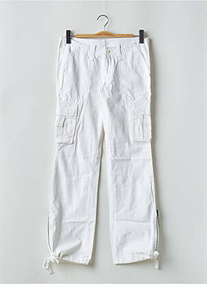 Pantalon cargo buzunare talie joasă alb TEDDY SMITH femeie