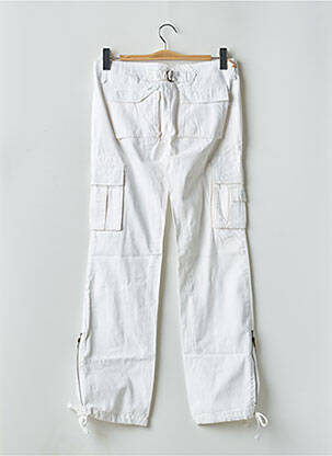 Pantalon cargo buzunare talie joasă alb TEDDY SMITH femeie