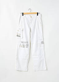 Pantalon cargo buzunare talie joasă alb SCHOOL RAG femme