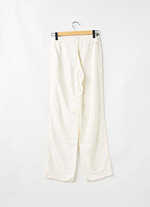 Pantalon drept țesătură poplin talie joasă alb SCHOOL RAG femeie
