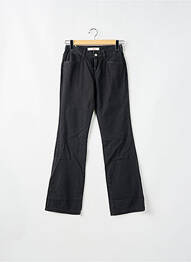 Pantalon drept închidere cu fermoar sub clapetă cu nasturi talie joasă negru SCHOOL RAG femme