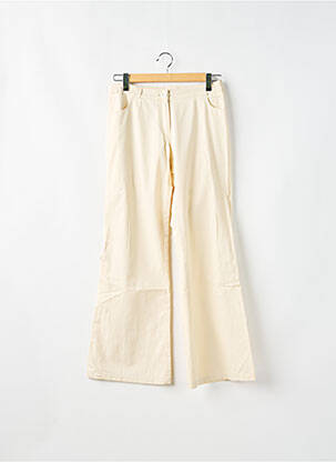 Pantalon drept țesătură poplin talie joasă bej SESSUN femeie