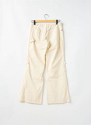 Pantalon drept țesătură poplin talie joasă bej SESSUN femeie