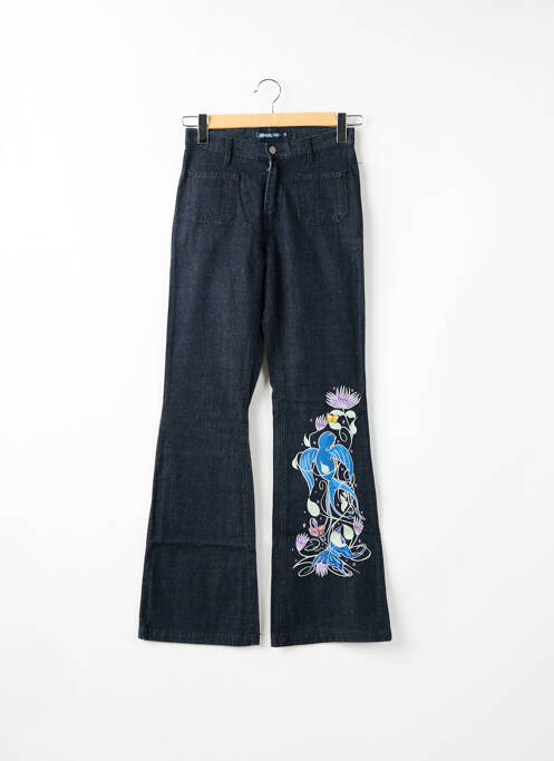 Blugi cu croială evazată albastru SCHOOL RAG femeie