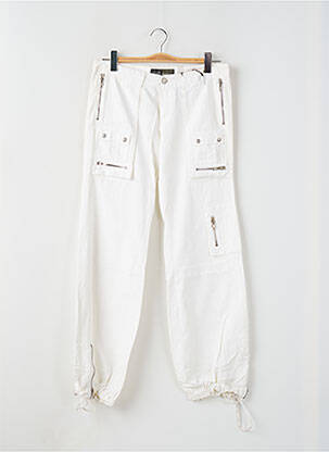 Pantalon drept țesătură crep mărime normală alb RWD femeie