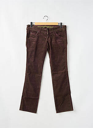 Pantalon drept închidere cu fermoar sub clapetă cu nasturi talie joasă violet GUESS femeie