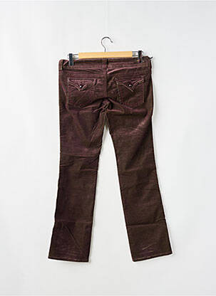 Pantalon drept închidere cu fermoar sub clapetă cu nasturi talie joasă violet GUESS femeie