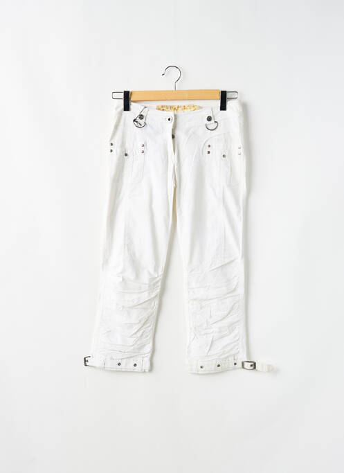 Pantalon trei sferturi alb DOUBLE ONE PEACE femeie