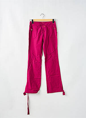 Pantalon drept închidere cu fermoar sub clapetă cu cârlig talie joasă roz BE YOU K femeie