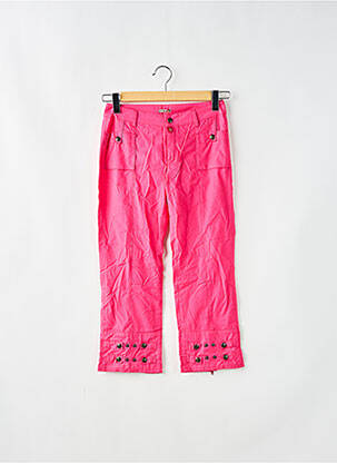 Pantalon trei sferturi croială dreaptă talie joasă roz BE YOU K femeie
